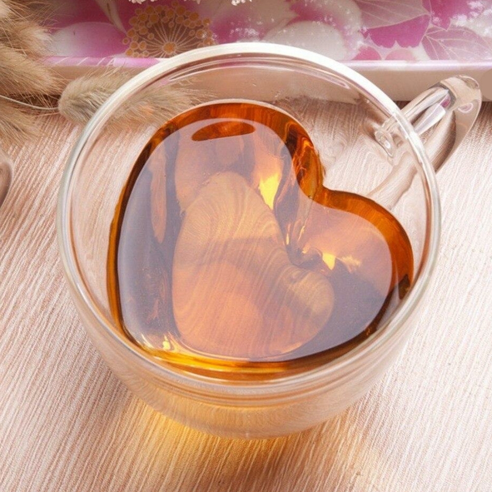 Heart-Shaped Double Walled Insulated Hot Beverage Mug